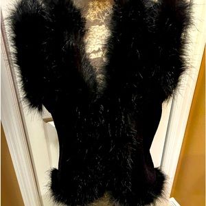 Sweater Vest with faux fur L